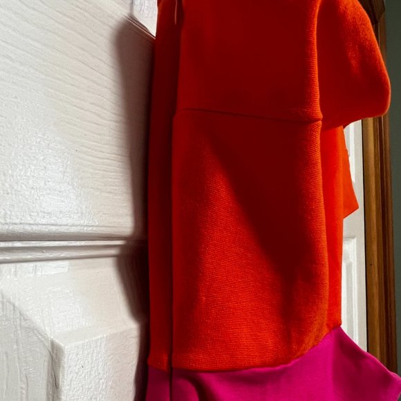 FORE Bright Pink/Orange One Shoulder Cut Out Waist Mini Dress New with Tags - Picture 3 of 8